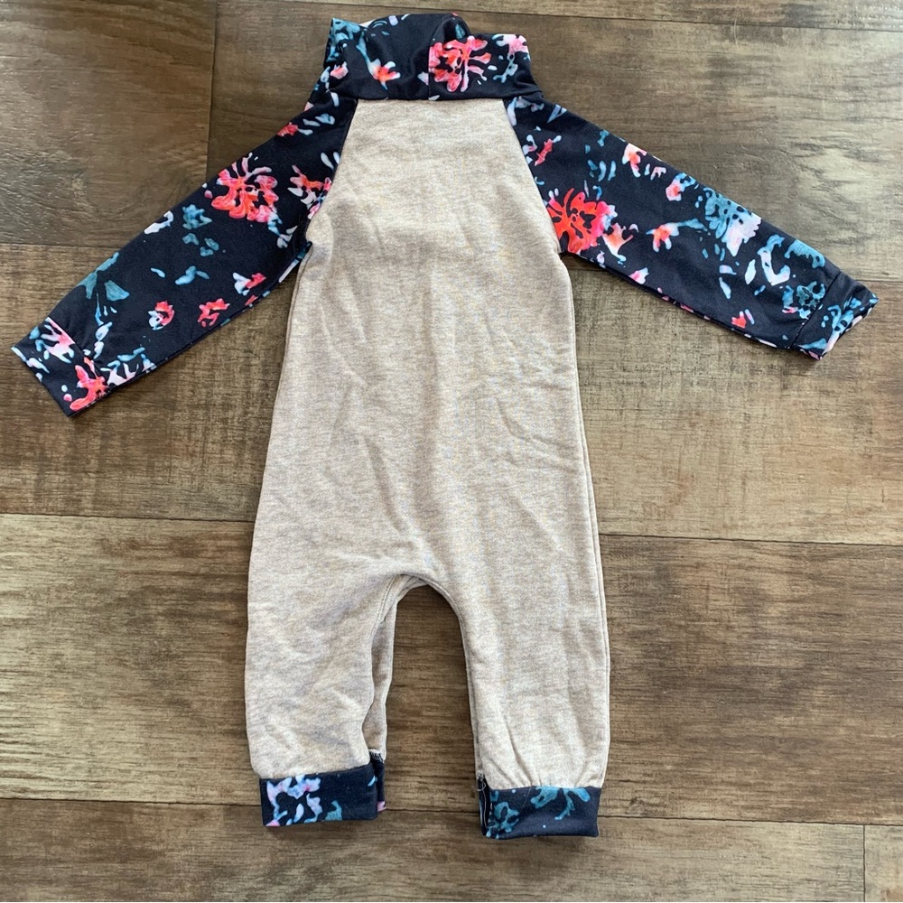 Little Sister floral hooded romper onepiece outfit - Picture 5 of 5